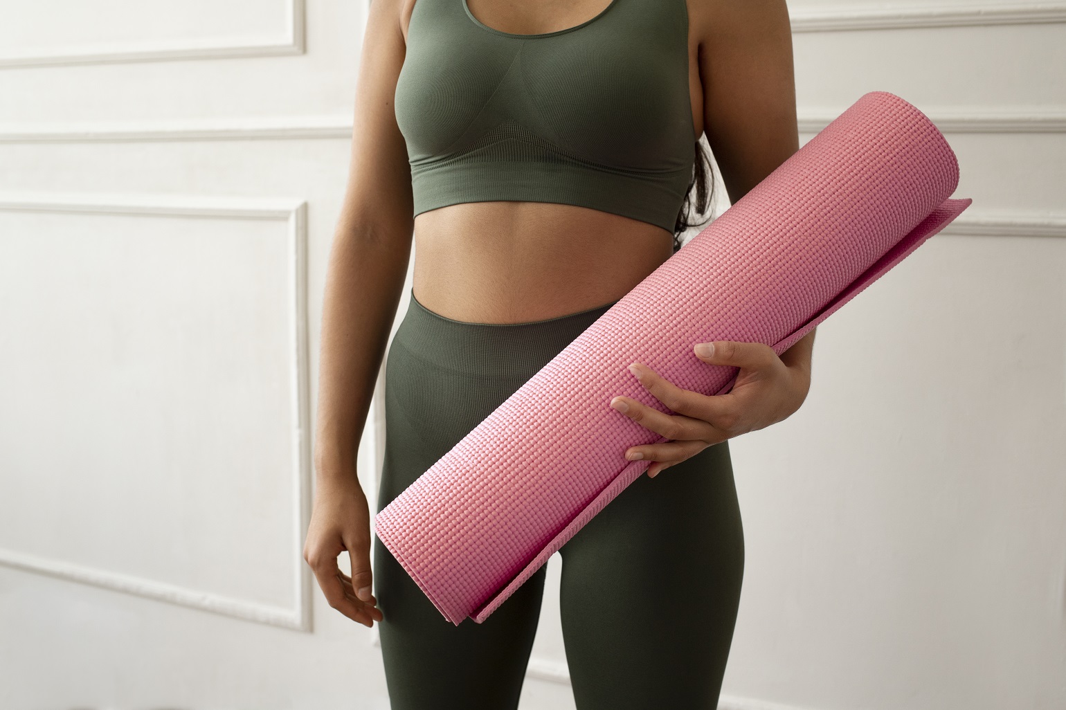 Tappetino Asciugamano Yoga Tatago XL 85x30 Pollici, In Microfibra Con Grip Antiscivolo, Colore Verde Foresta